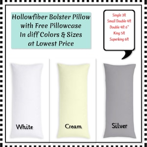 Hollowfiber Bolster Pillow with Free Pillowcase Extra Plump Neck Back Leg Maternity Nursing Support Cushion image 2