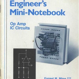 May include: A book titled "Engineer's Mini-Notebook: Op Amp IC Circuits" by Forrest M. Mims III. The cover features a blue and white circuit board with a black and white diagram of an operational amplifier.