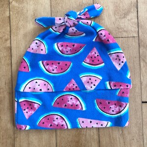 Watermelon Knotted Jersey Baby Hat
