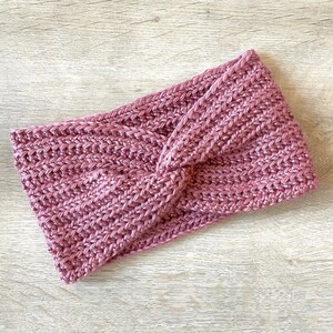 Crocheted Twisted Ear Warmer | Rose | Handmade