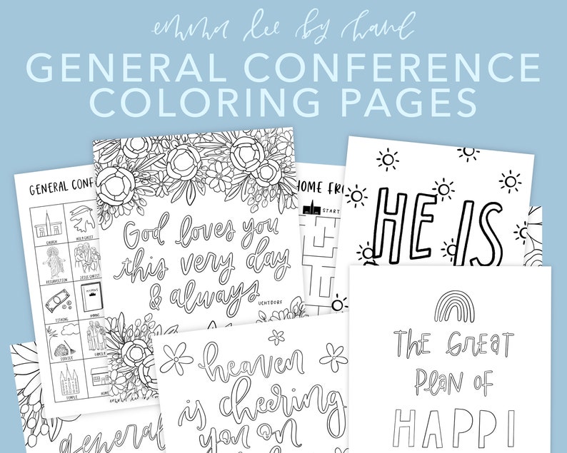 2022 April General Conference Coloring & Activity Pages Etsy
