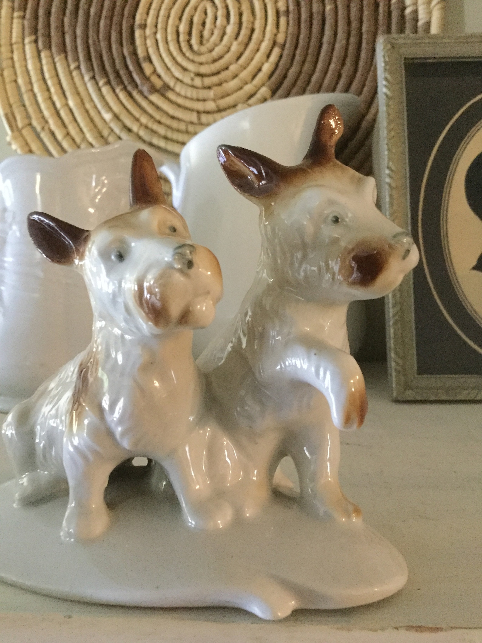 Ceramic Dogs Figurine Made in Germany Hand Painted Etsy