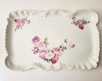 Dresser Tray Pink Roses Design Made in Austria