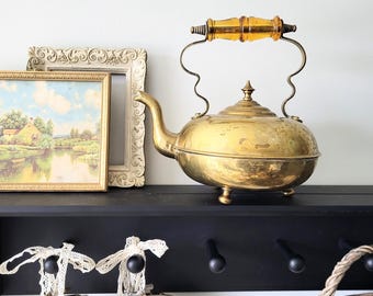 Whimsical Brass Footed Teapot