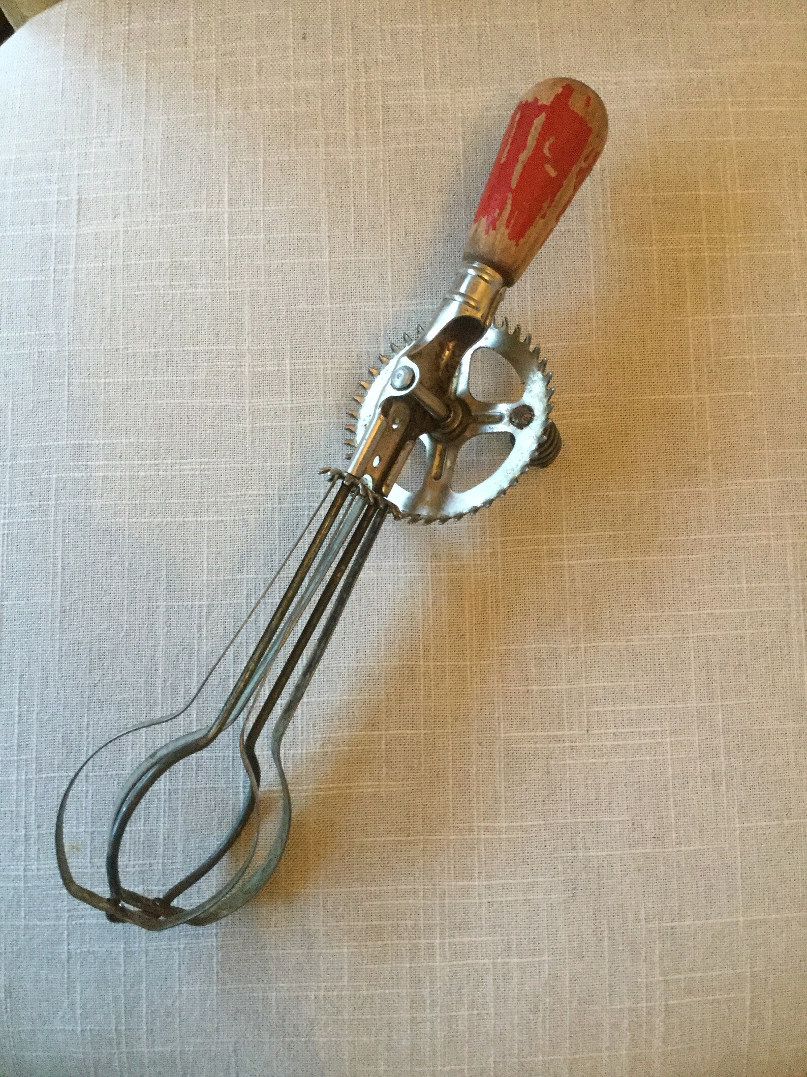 Antique Egg Beater With Wooden Handle Etsy