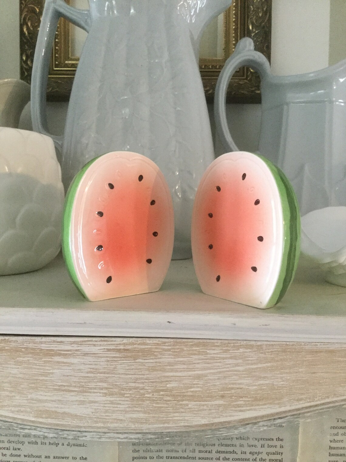 Watermelon Ceramic Salt and Pepper Shaker Set Japan Etsy