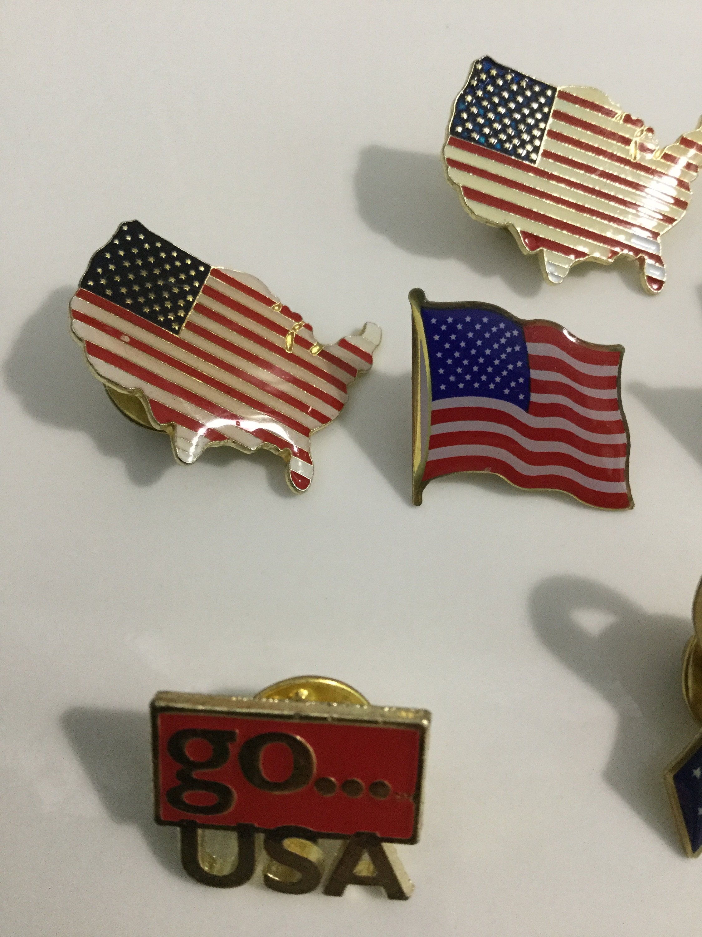 Seven Patriotic Metal American Flag Pins Lapel Pins Etsy