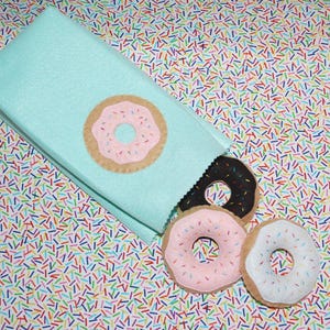 HomeSewn Felt Donuts Set: Pretend Play Food with Donut Bag