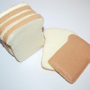 HomeSewn Felt Play Food: White Bread Loaf Set