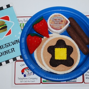 HomeSewn Felt Pancake Breakfast: Pretend Play Diner Food