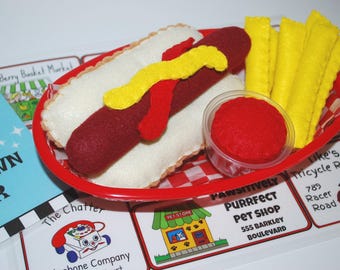 Playful Pretend: HomeSewn Hot Dog & Fries Combo