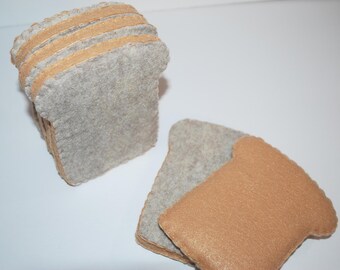 Felt Play Food: Wheat Bread Loaf with Slices