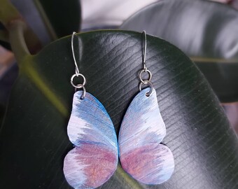 Handmade Unique! one of a kind quill birch bark tulip and leaf shaped dangle earrings Great gift for a special friend native