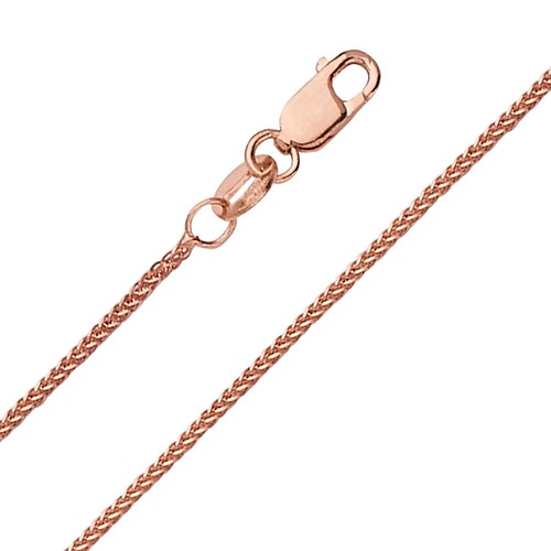 14K Solid Rose Gold Box Chain Necklace 16 17 Etsy