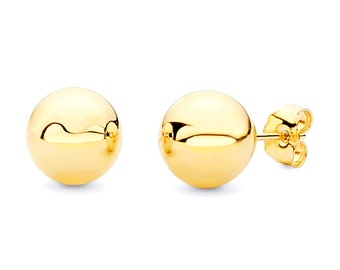 8mm 14k Yellow Gold Ball Stud Earrings