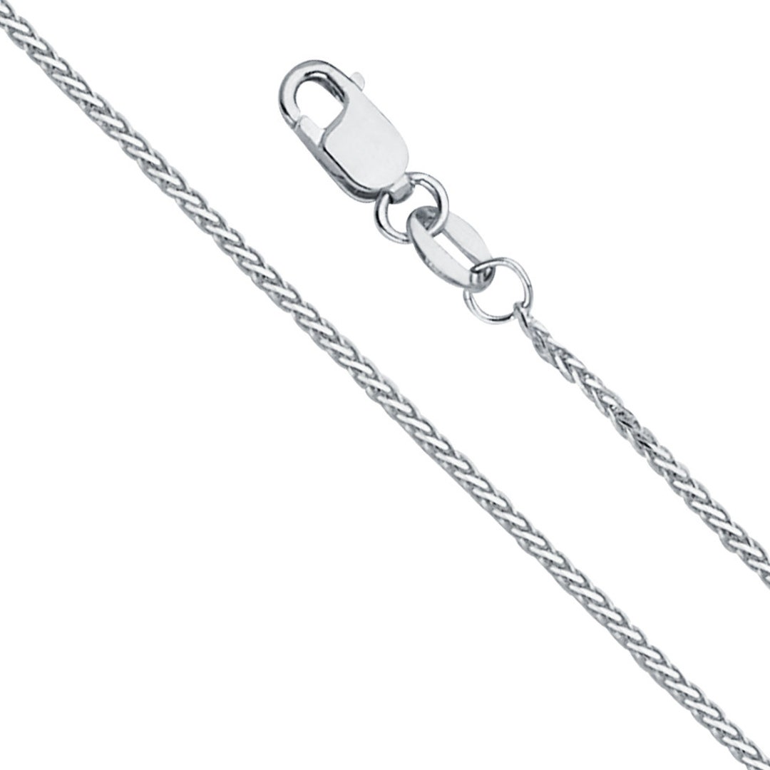 14k White Gold Round Wheat Chain (1.00 mm)