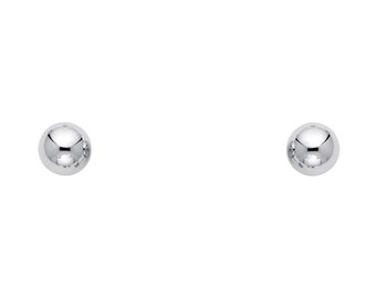 6mm 14K White Gold Ball Stud Earrings