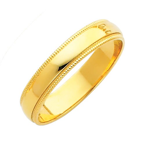 Men's 10K Yellow Gold 4mm Comfort Fit Wedding Band - Plain, Sizes 8 To 12.5 (Size 9 Shown) - View #12