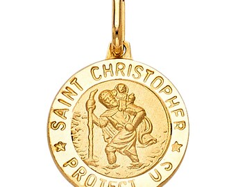 14K Yellow Gold Saint Christopher 