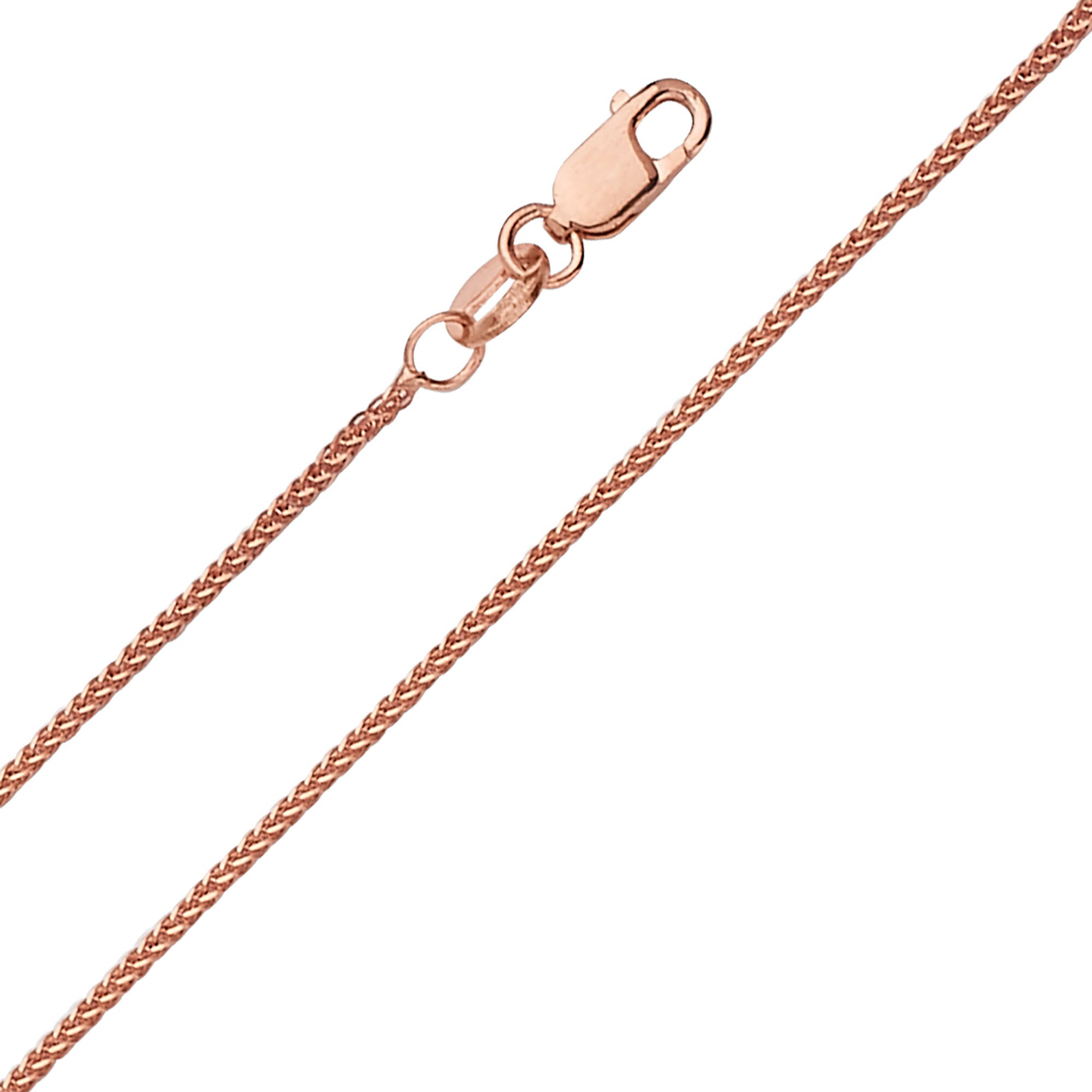 0.8mm 14K Rose Gold Diamond-cut Wheat 