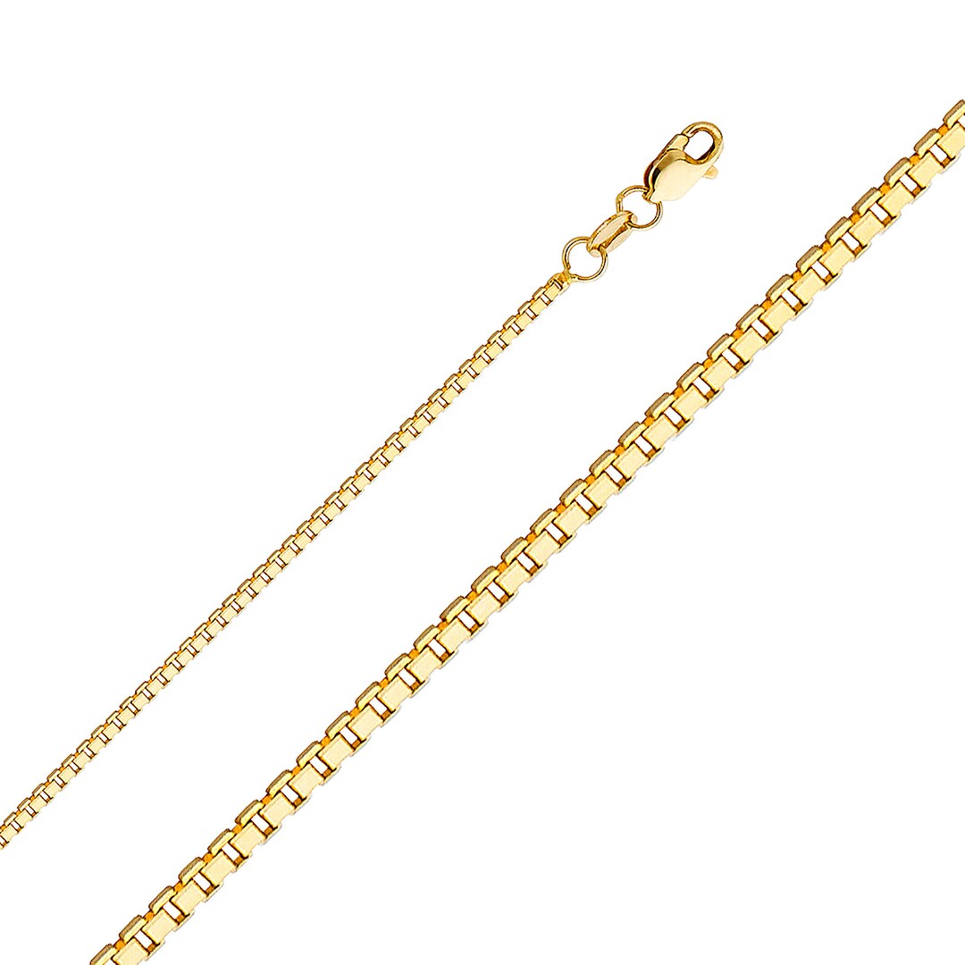1.2mm 14K Yellow Gold Box Chain Necklace - Etsy