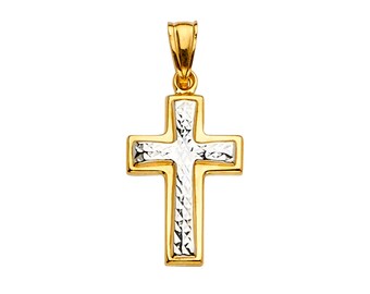 Two Tone Gold Cross | Etsy Two Tone Gold Cross | Etsy