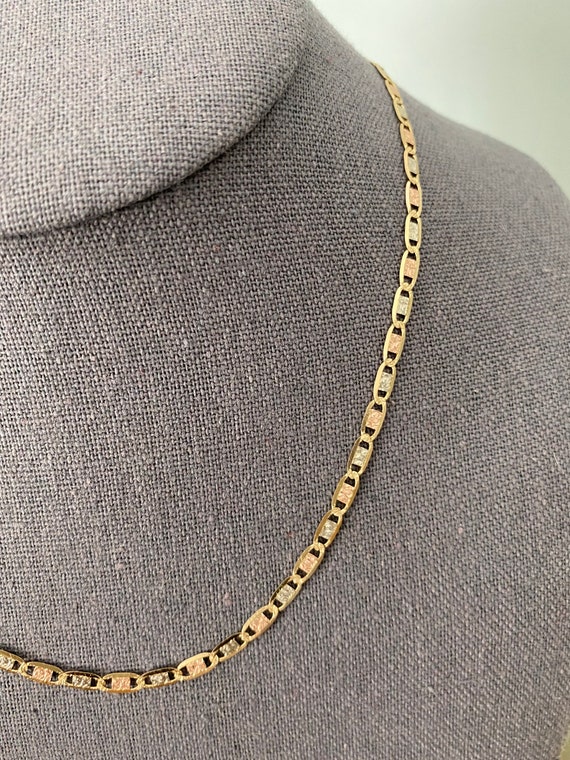 3mm 14k Tri Color Gold Valentino Chain 