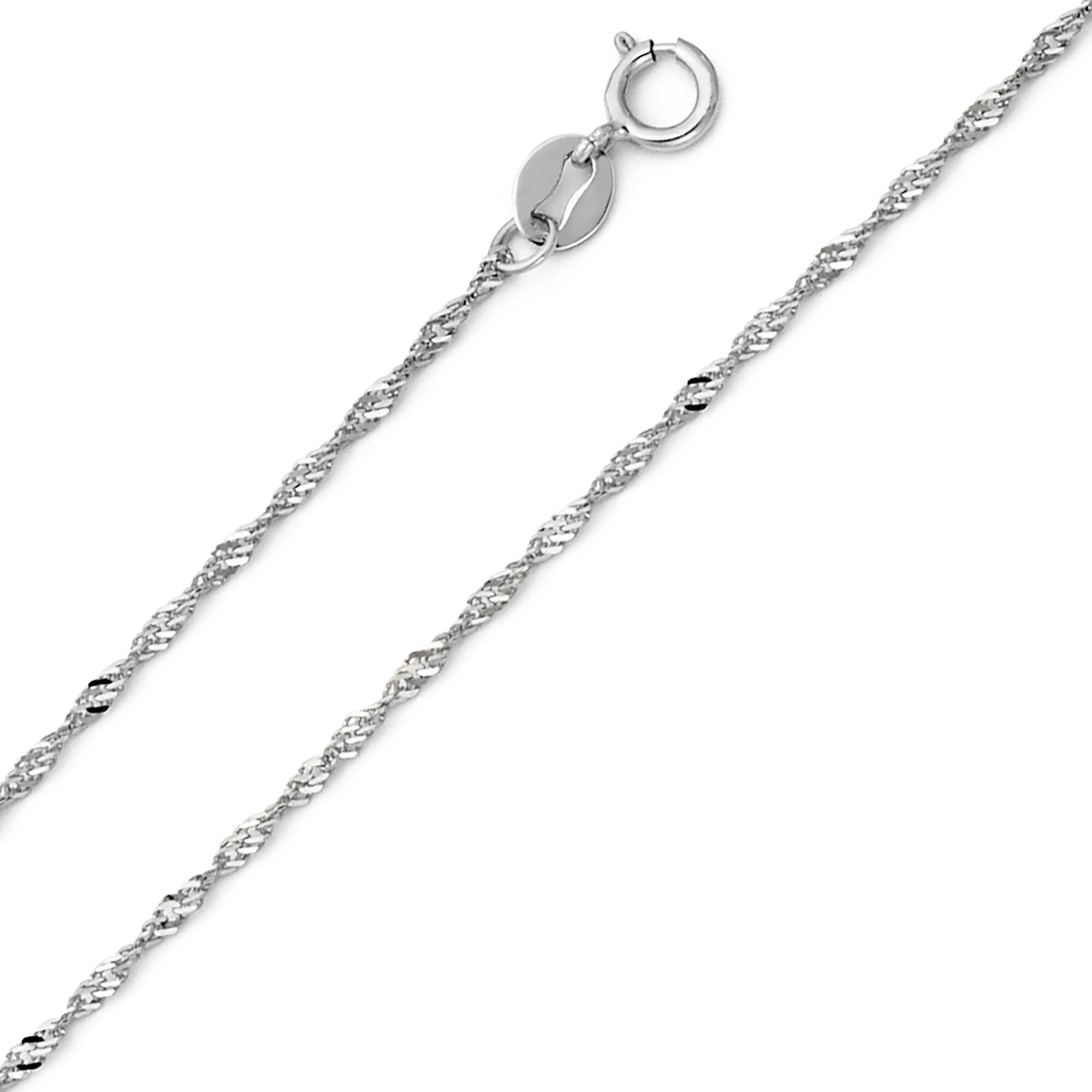 1.2mm 14K White Gold Singapore Chain 