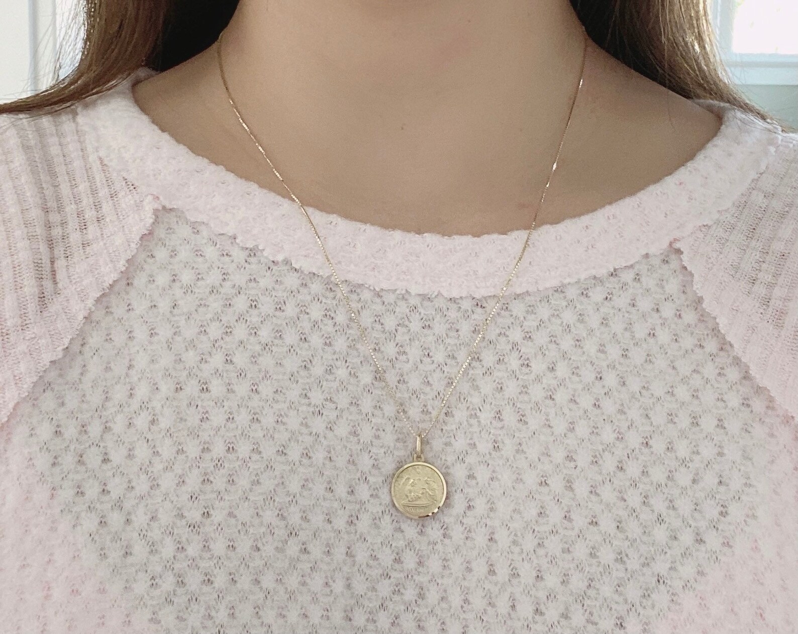 14K Yellow Gold Baptism Pendant - Etsy