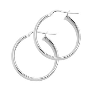 14k White Gold 5mm Basic Hollow Hoop Earrings 23 x 23 mm 14k White Gold 5mm Basic Hollow Hoop Earrings 23 x 23 mm