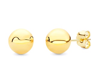 7mm 14k Yellow Gold Ball Stud Earrings