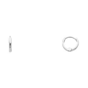 Petite 14K White Gold Huggie Hoop Earrings  1.5mm x 8mm (sold as a pair.)