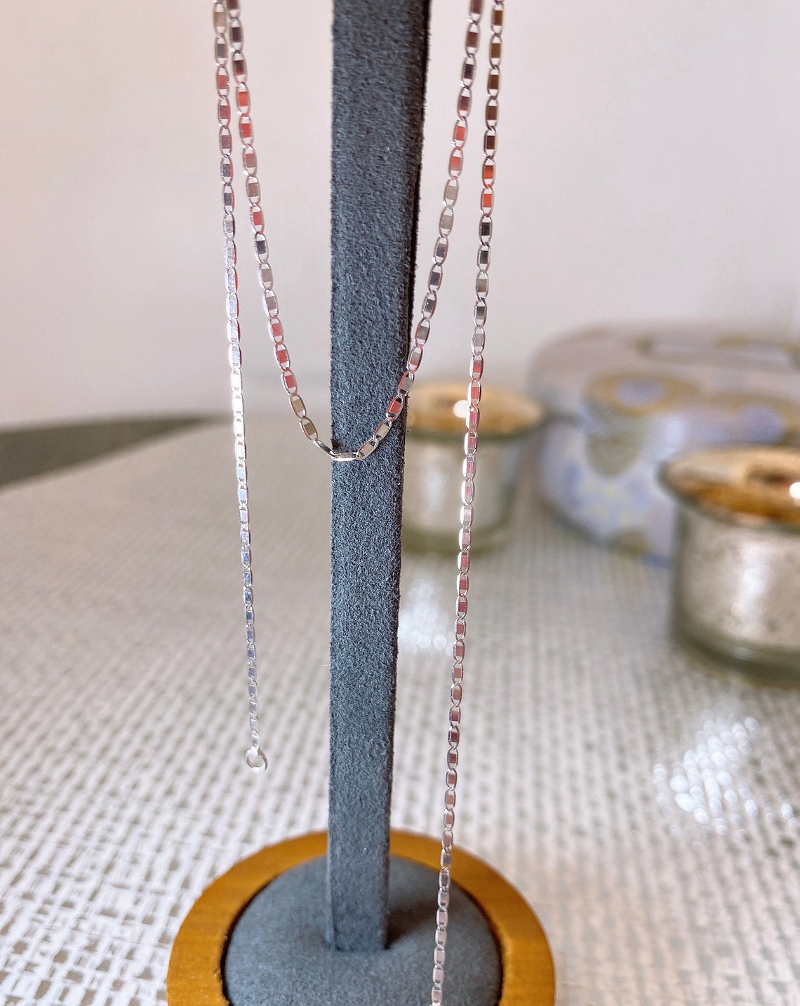 1.3mm 14K White Gold Valentino Chain Necklace - Etsy