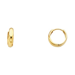 14K Yellow Gold Small Huggie Earrings II  (12mm*12mm)