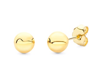 5mm 14K Yellow Gold Ball Stud Earrings