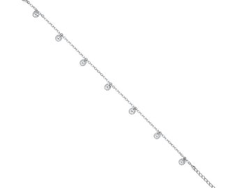14k White Gold Bracelet with Spring Ring Clasp