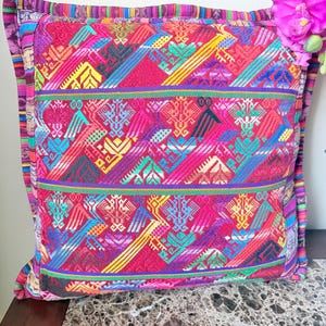 Guatemalan Handmade Huipil pillow covers , Handwoven cushion shams, Artisan made, Home decor 18x18
