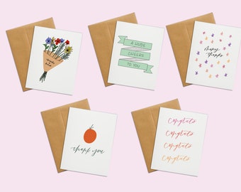 Thank You Congrats Card Bundle, Assorted Thank You Cards, Most Popular Thank You Cards, Congrats Greeting Cards, Congrats Card Pack