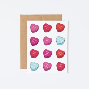 Candy Hearts Cards, Valentine's Day, Lovers card, Love cards, Anniversary cards, Funny anniversary image 1