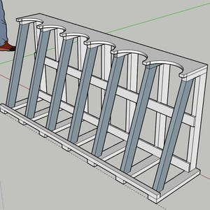DIY Golf Bag Holder SketchUp Plan – Digital Woodworking Download | Golf Storage Rack with Angles, Layout & Dimensions