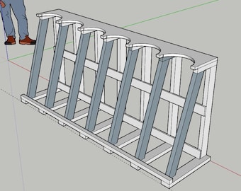 DIY Golf Bag Holder SketchUp Plan – Digital Woodworking Download | Golf Storage Rack with Angles, Layout & Dimensions