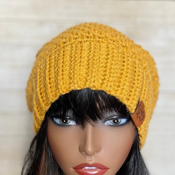 Slouchy Hat for Long Hair, Dreadlocks Hat, Hat for Braids, Hat for Thick Hair, Crochet Oversized Slouch Hat, Ready to Ship, Multiple Colors