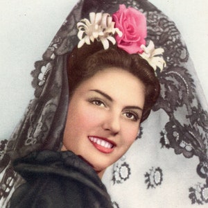 Vintage Postkaart Pretty Lady