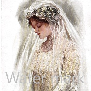 Vintage Post Card - Bridal Series painted by Harrison Fisher - The Bride