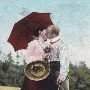 Vintage Post Zoenen Paar 1906