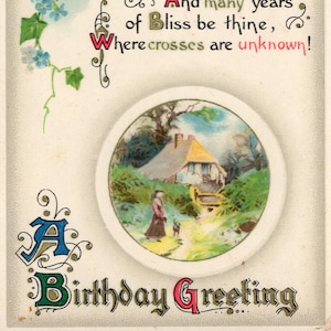 Vintage Post Card Birthday Greeting