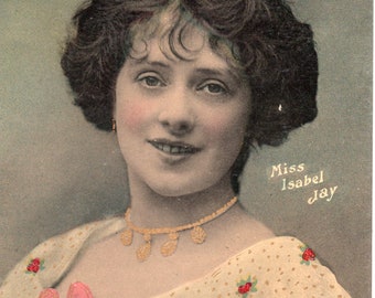 Vintage Postkarte Miss Isabel Jay