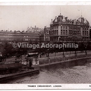 Vintage Postkaart Thames Embankment Londen 1912