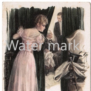 Originele Vintage Post Card - Geschilderd door kunstenaar Harrison Fisher - Gehoor