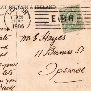 Vintage Post Card met een zeven regel eventuele annulering.  1906